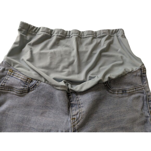 SHEIN Womens Jeans Large Maternity Blue Denim Distressed Stretch Lightweight - Picture 2 of 8